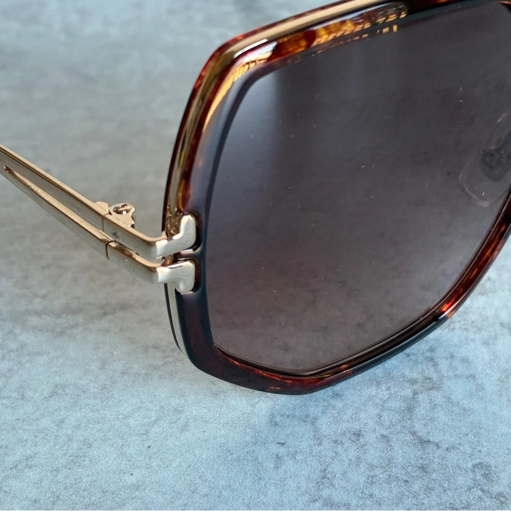 Marc Jacobs MJ 1089/S Tortoise Gold Octagon Sunglasses 58mm CAT 3 w/ Case NWOT